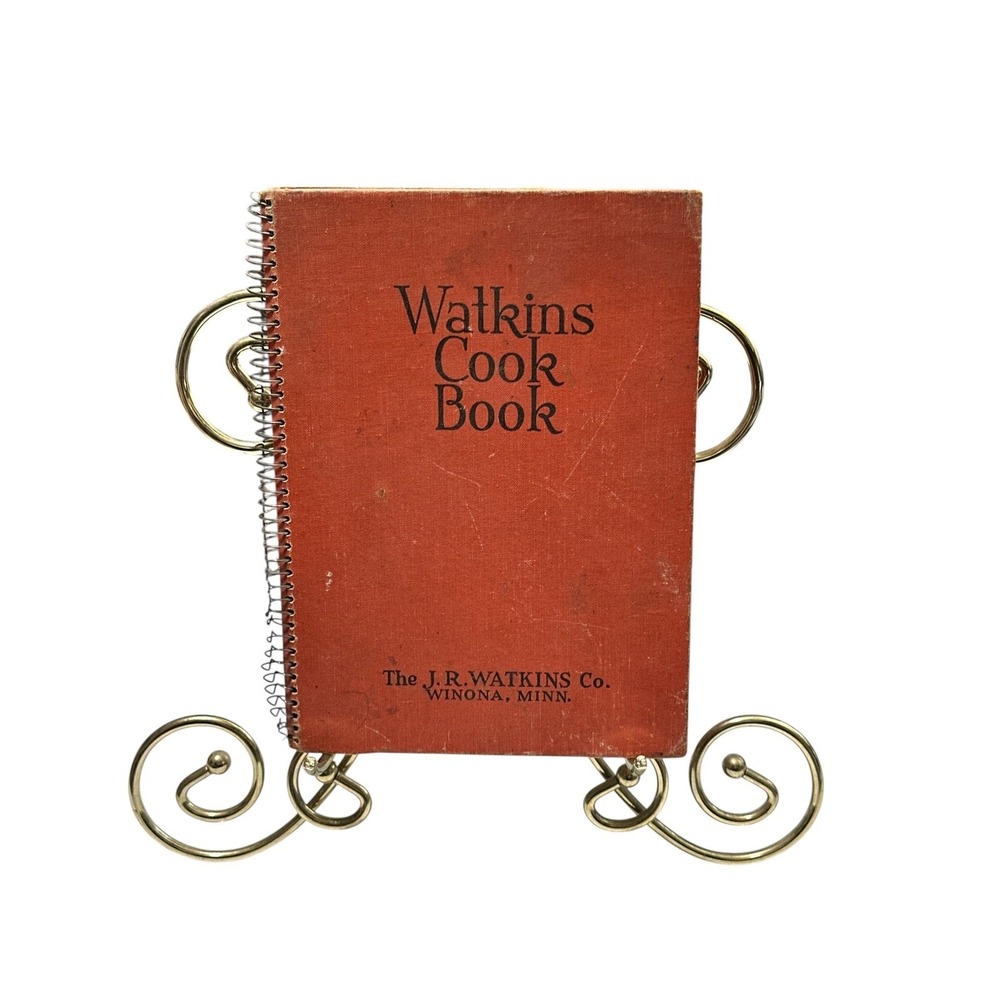 Vintage Watkins Cook Book J.R. Watkins Co Winona Minn Spiral Bound Red Antique